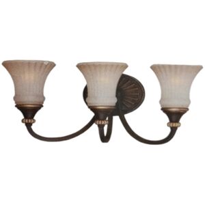 Bronze & Gold Bathroom Vanity Light Fixture, Modern 3- Light Antique